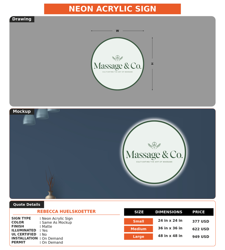 CUSTOM MOCKUP SIGN FOR Rebecca Huelskoetter
