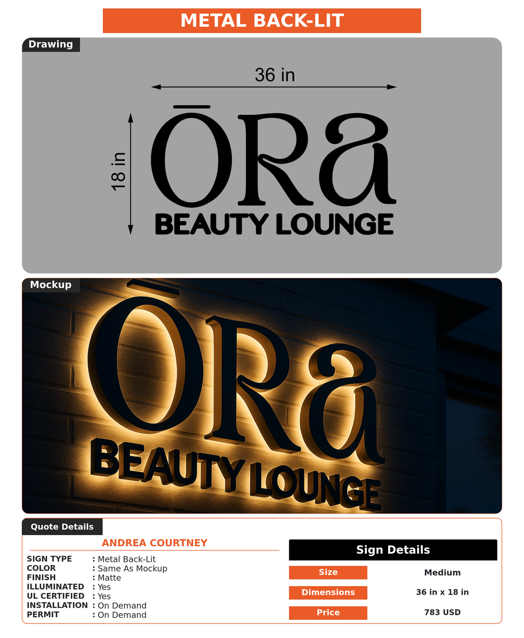 CUSTOM MOCKUP SIGN FOR Andrea Courtney