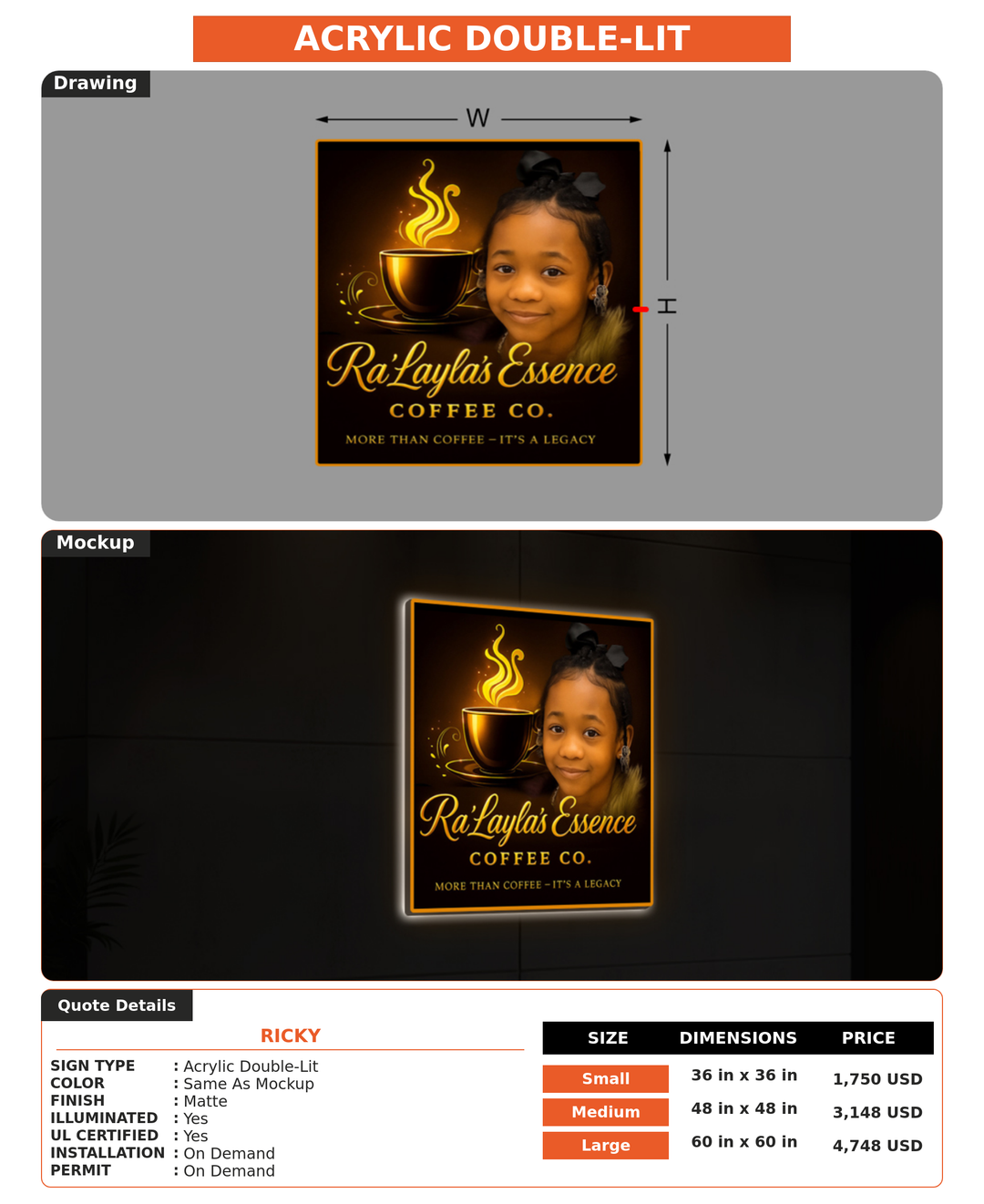 CUSTOM MOCKUP SIGN FOR Ricky