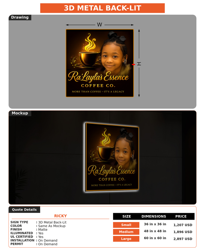 CUSTOM MOCKUP SIGN FOR Ricky