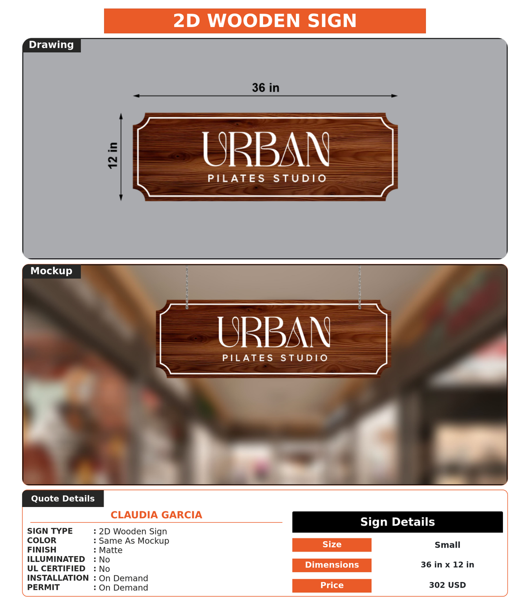 CUSTOM MOCKUP SIGN FOR Claudia Garcia