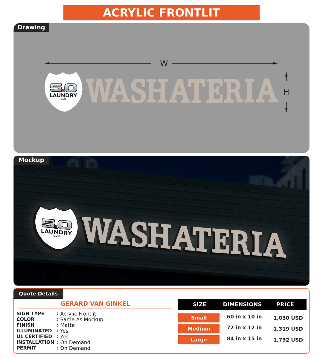 CUSTOM MOCKUP SIGN FOR Gerard Van Ginkel