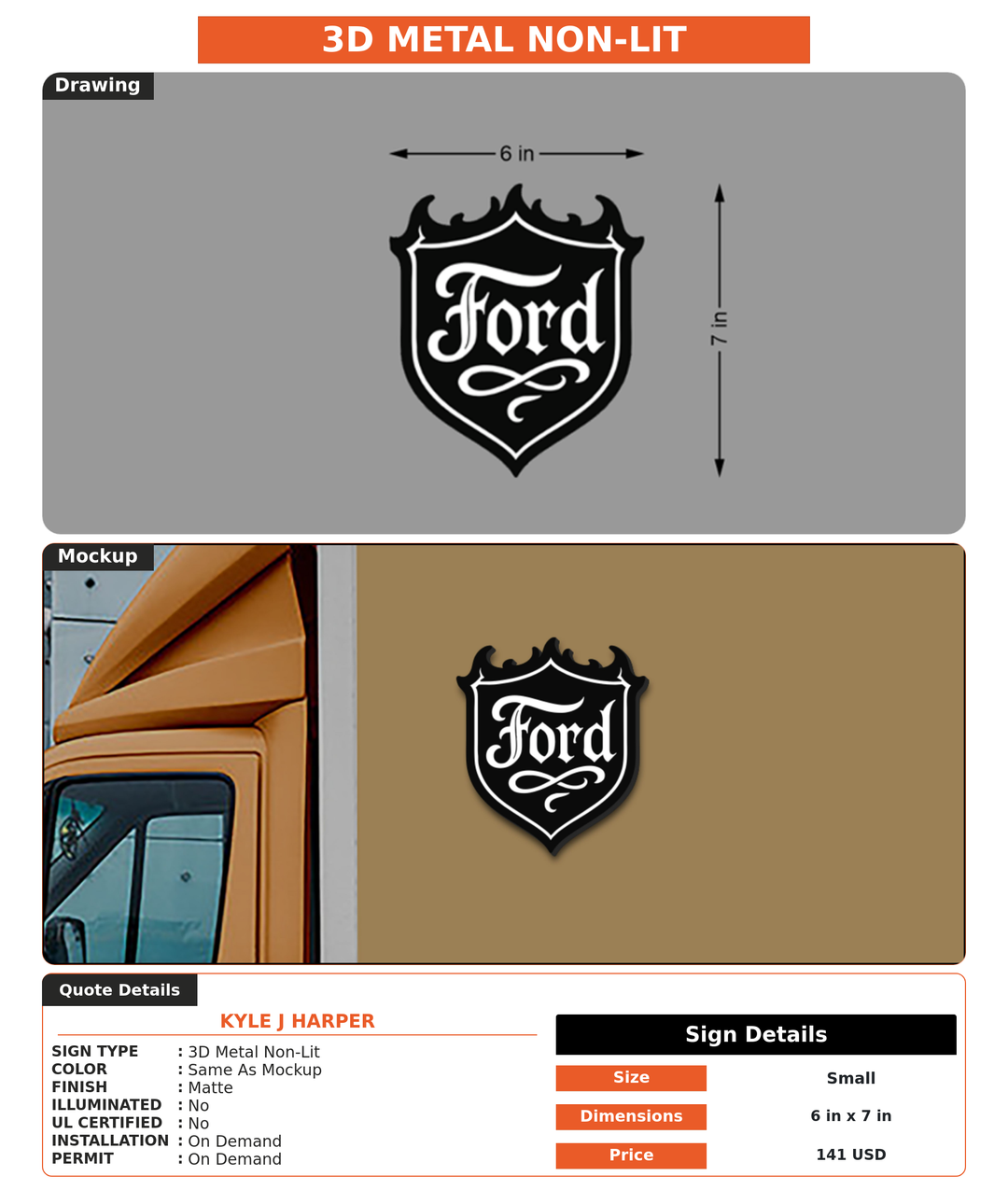 CUSTOM MOCKUP SIGN FOR Kyle J Harper