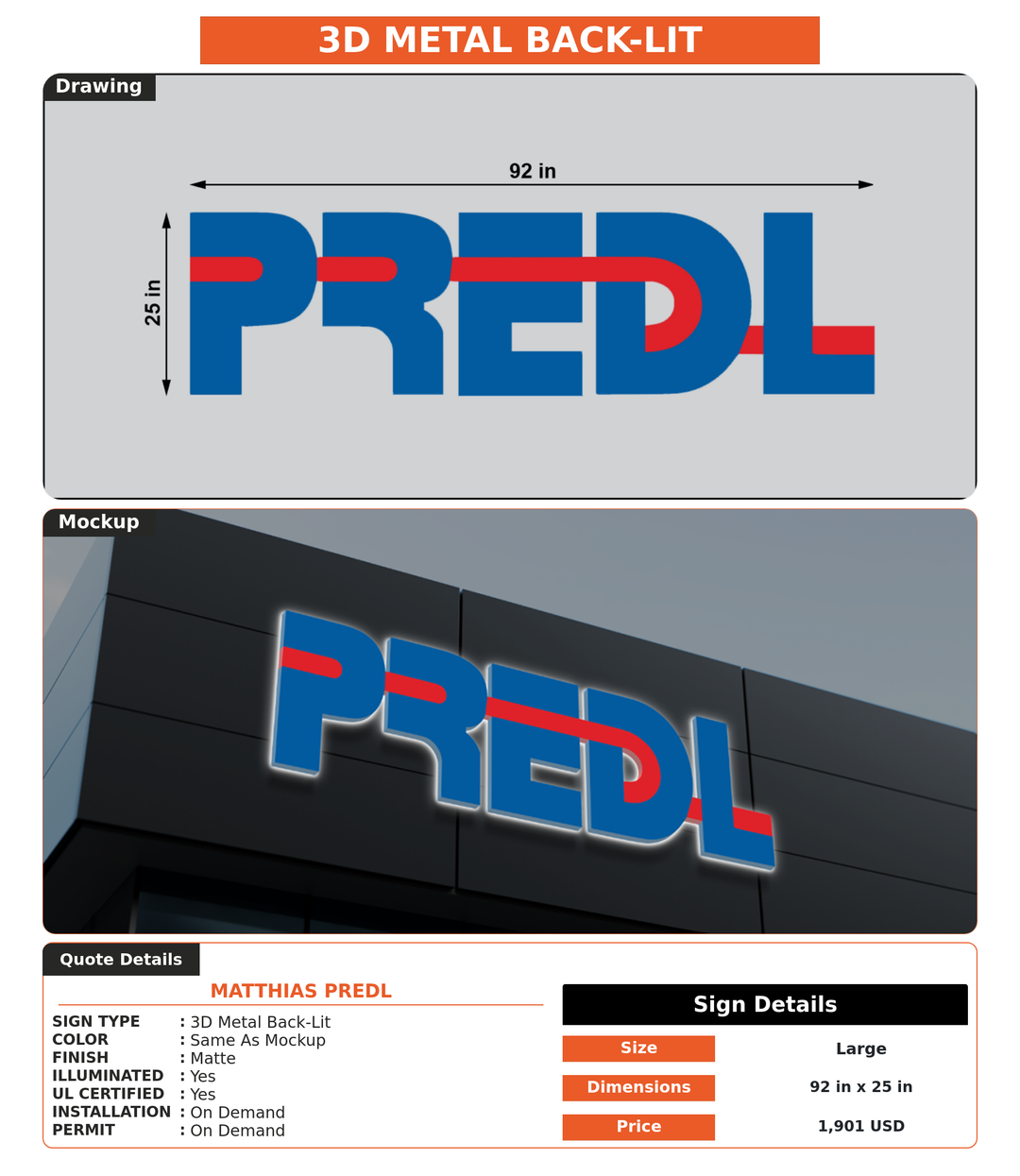 CUSTOM MOCKUP SIGN FOR Matthias Predl