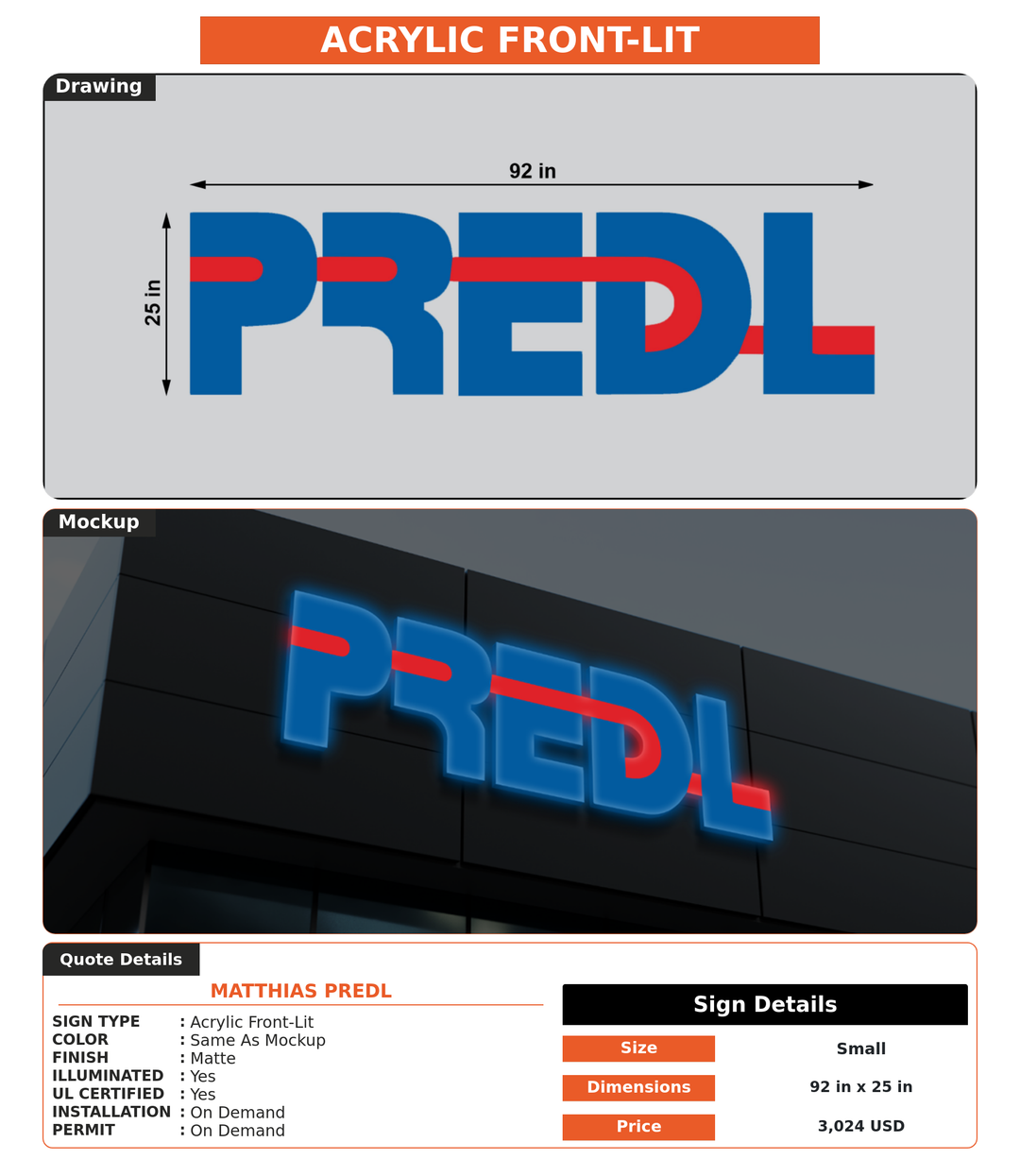 CUSTOM MOCKUP SIGN FOR Matthias Predl