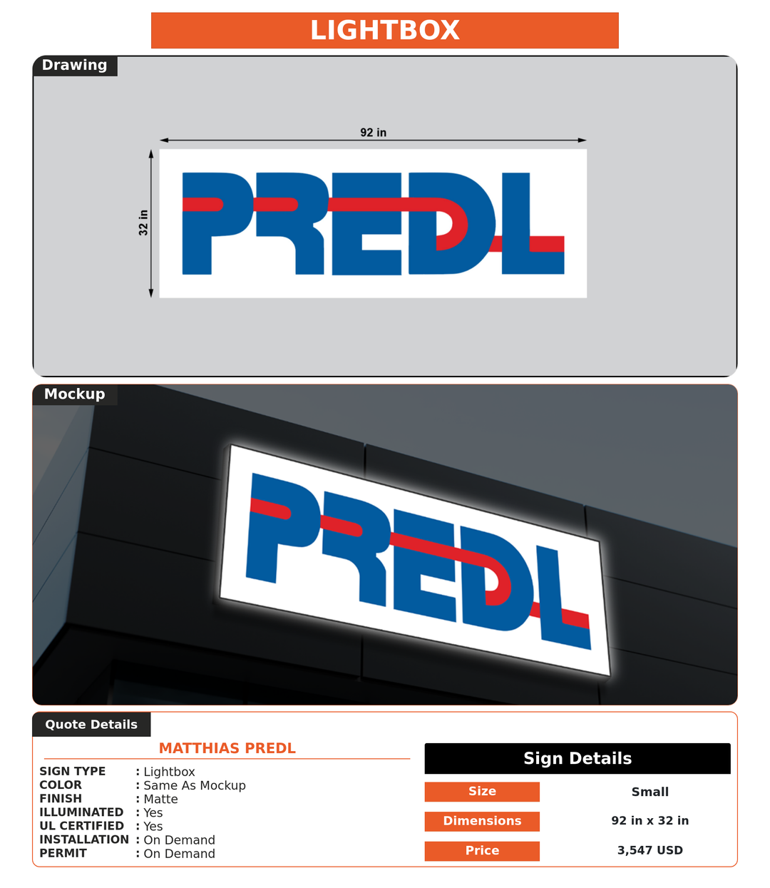 CUSTOM MOCKUP SIGN FOR Matthias Predl