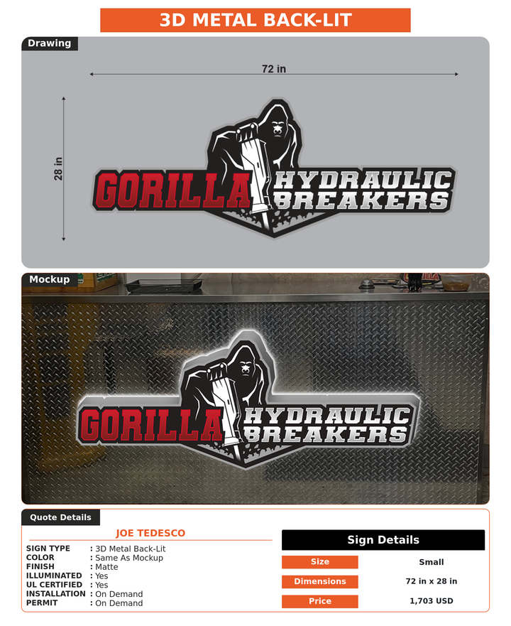 CUSTOM MOCKUP SIGN FOR Joe Tedesco