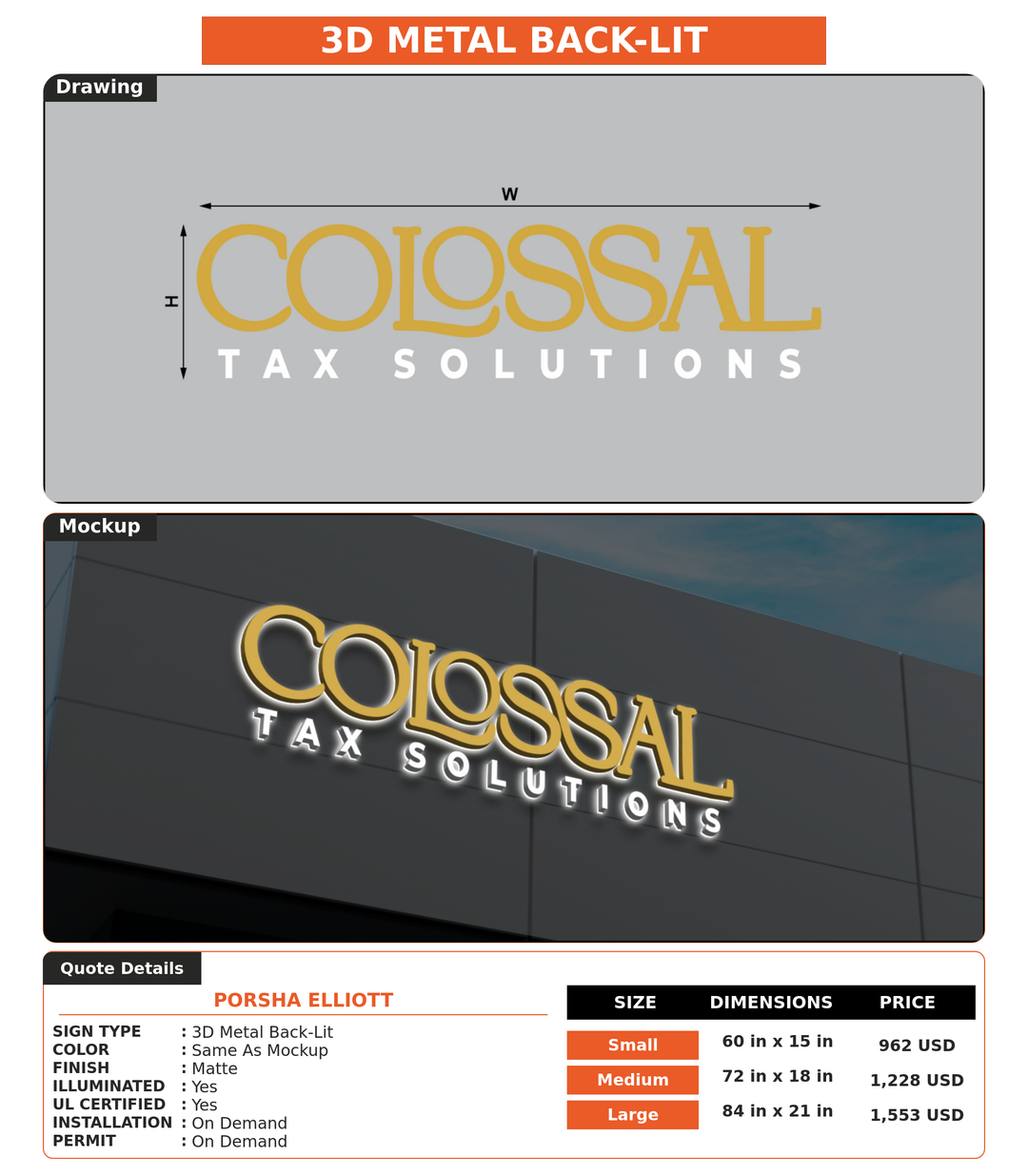 CUSTOM MOCKUP SIGN FOR Porsha Elliott
