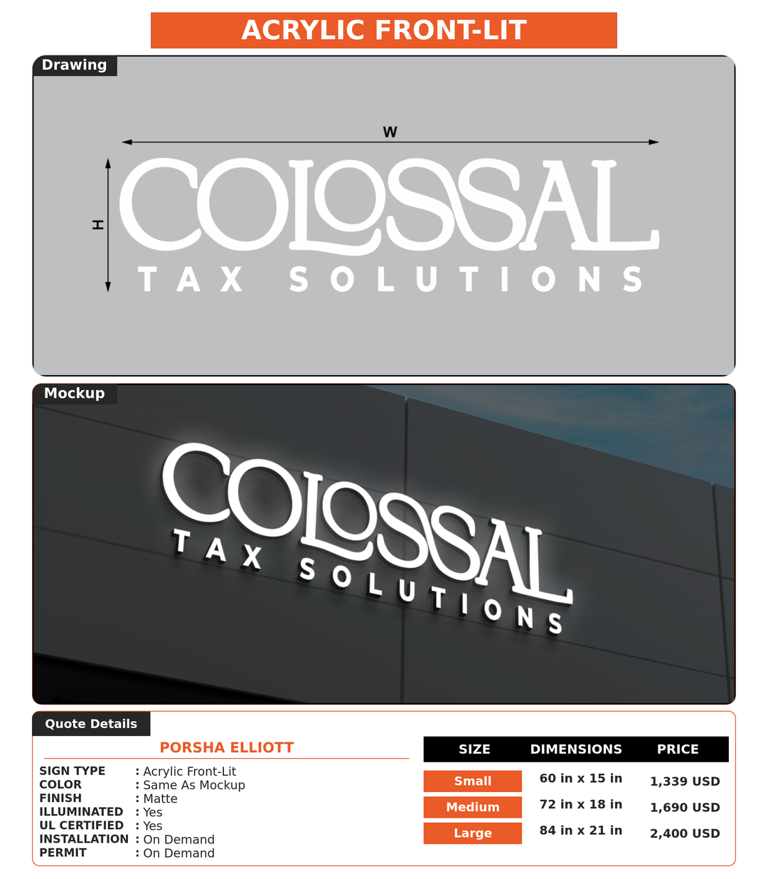 CUSTOM MOCKUP SIGN FOR Porsha Elliott