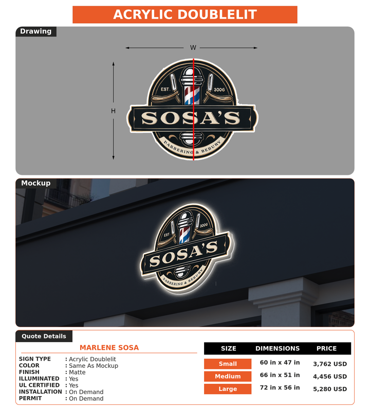 CUSTOM MOCKUP SIGN FOR Marlene Sosa
