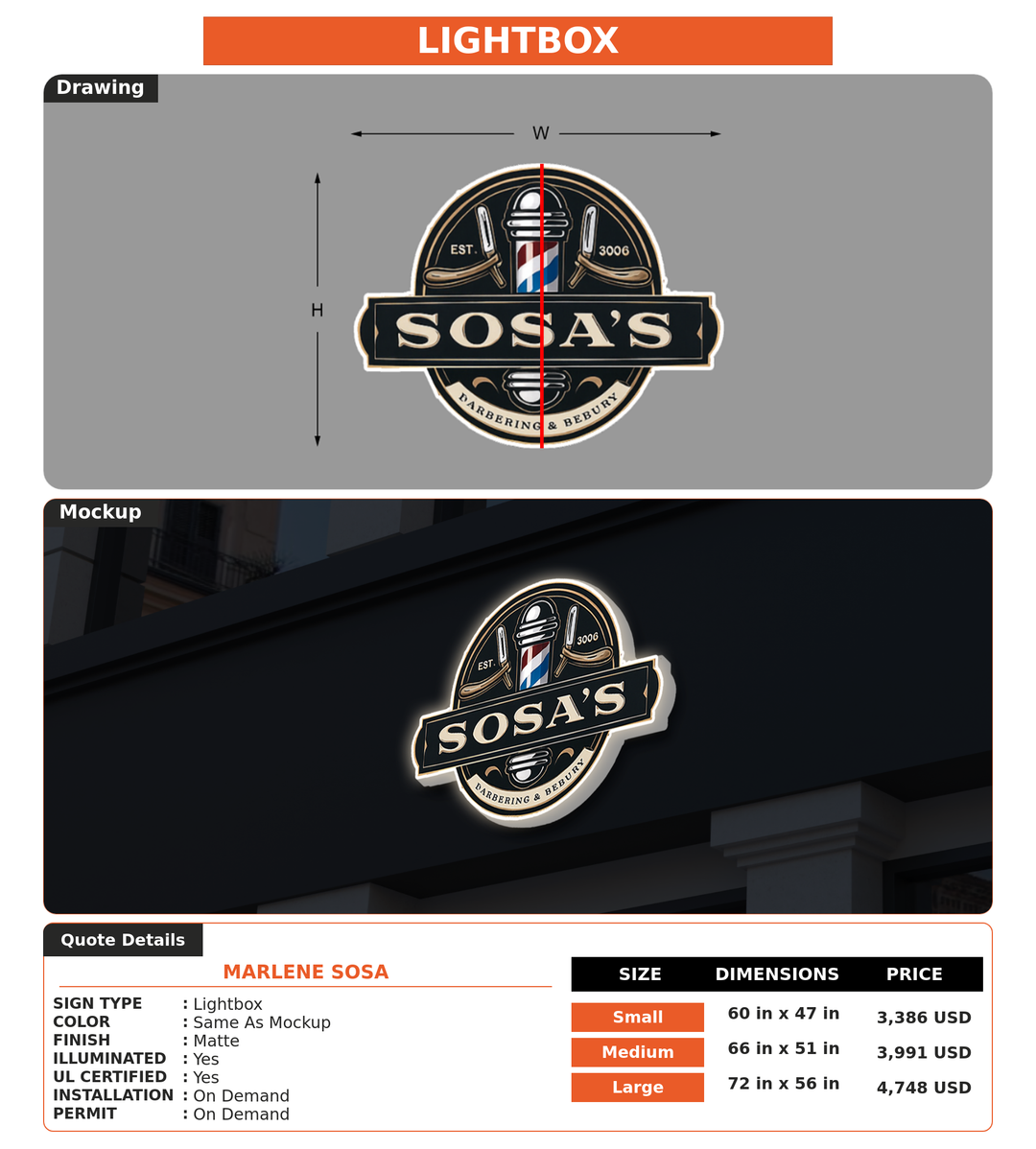 CUSTOM MOCKUP SIGN FOR Marlene Sosa
