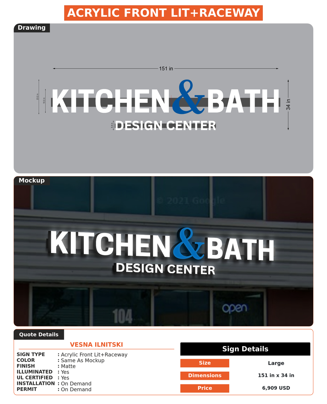 CUSTOM MOCKUP SIGN FOR Vesna Ilnitski