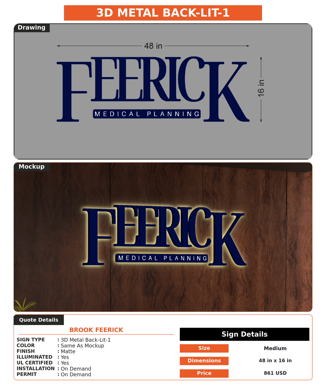 CUSTOM MOCKUP SIGN FOR Brook Feerick