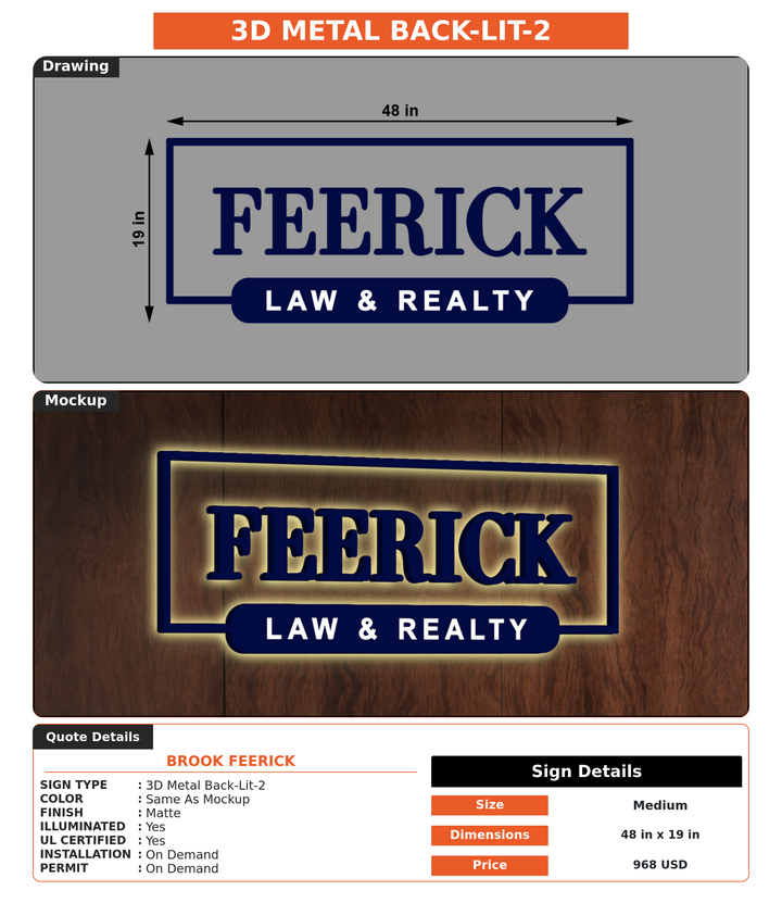 CUSTOM MOCKUP SIGN FOR Brook Feerick