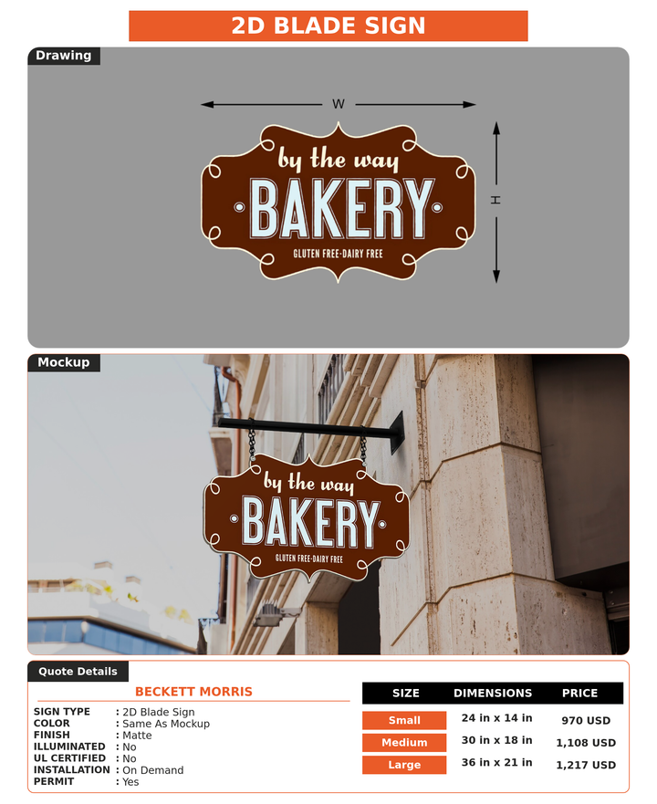CUSTOM MOCKUP SIGN FOR Beckett Morris