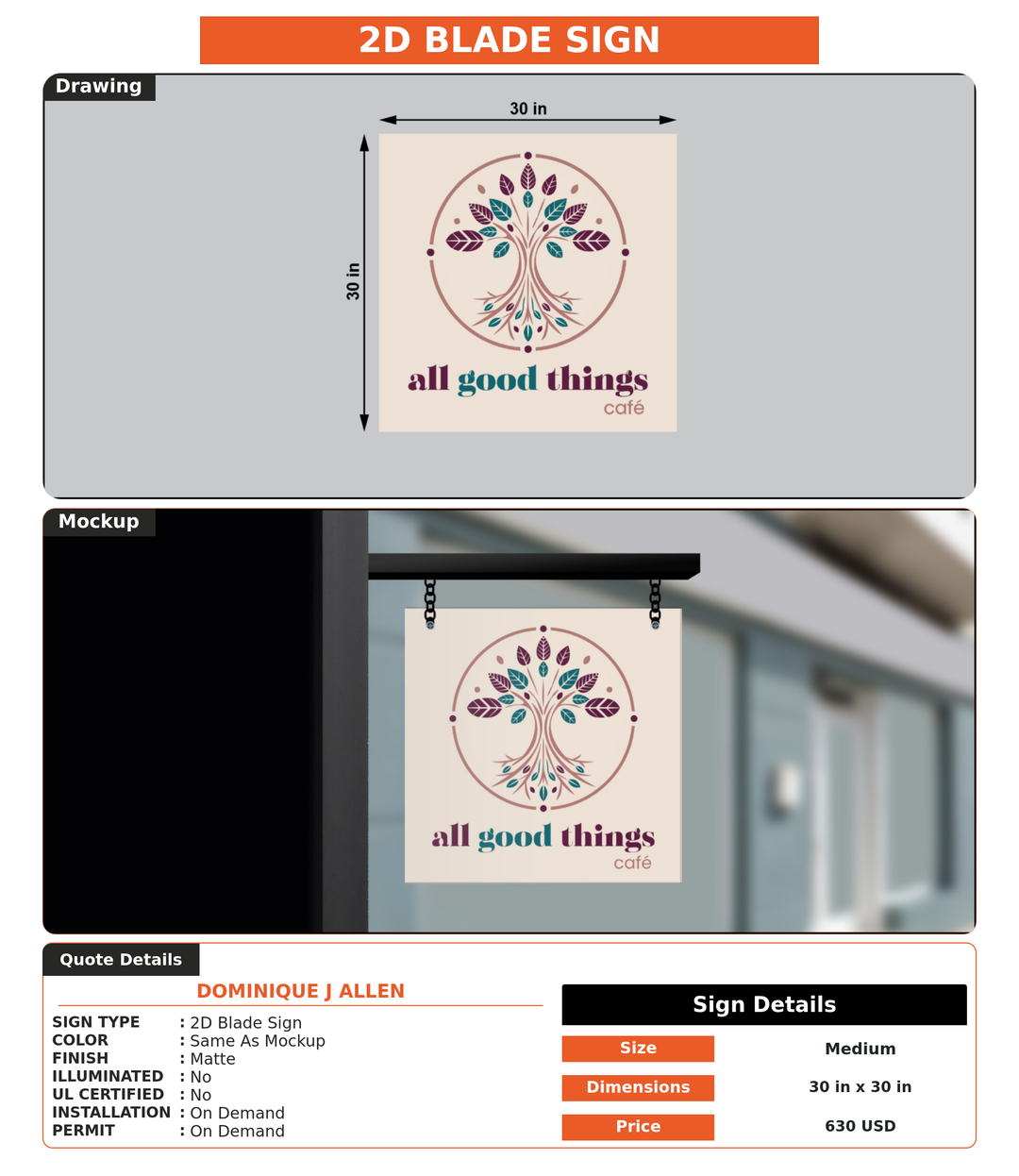 CUSTOM MOCKUP SIGN FOR Dominique J Allen