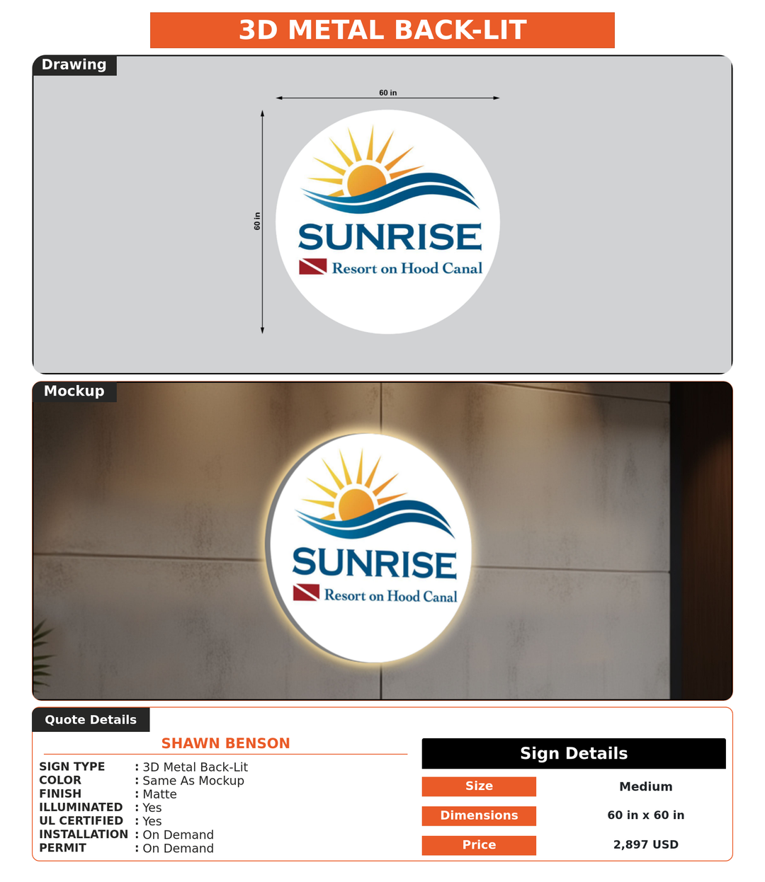 CUSTOM MOCKUP SIGN FOR Shawn Benson