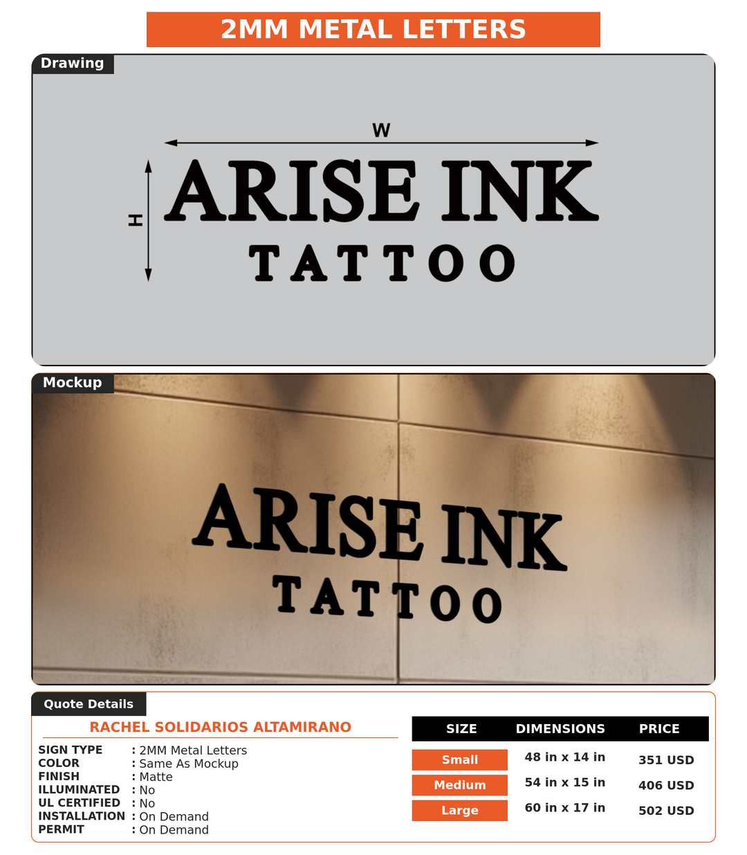 CUSTOM MOCKUP SIGN FOR Rachel Solidarios Altamirano