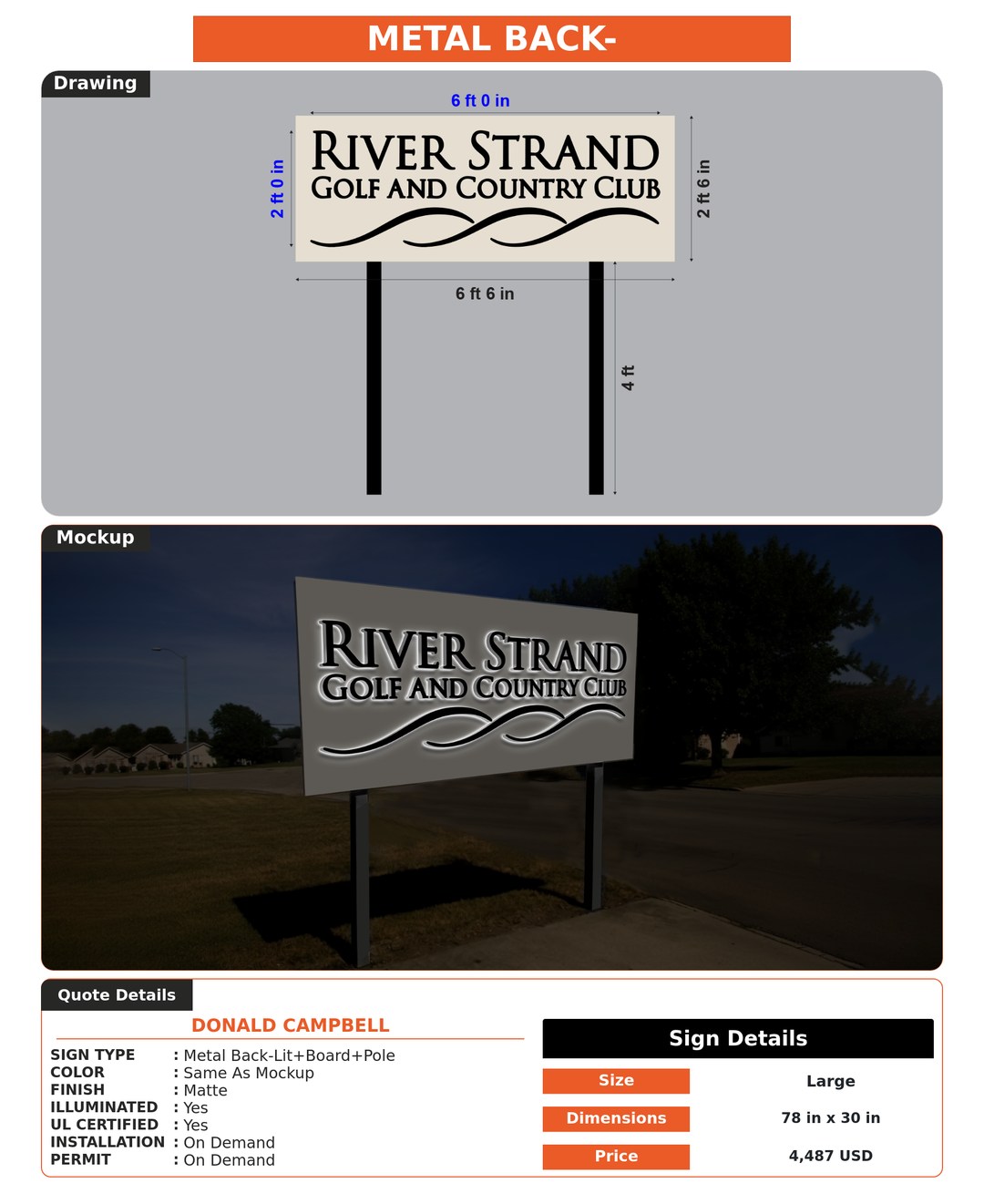 CUSTOM MOCKUP SIGN FOR Donald Campbell