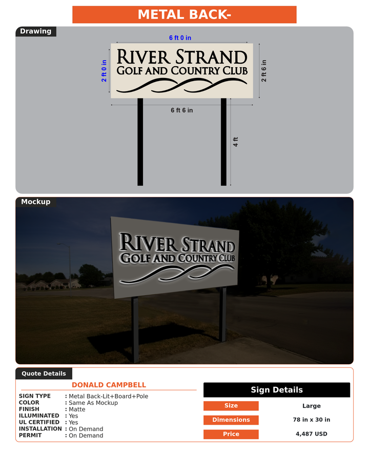 CUSTOM MOCKUP SIGN FOR Donald Campbell