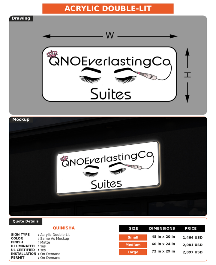 CUSTOM MOCKUP SIGN FOR Quinisha