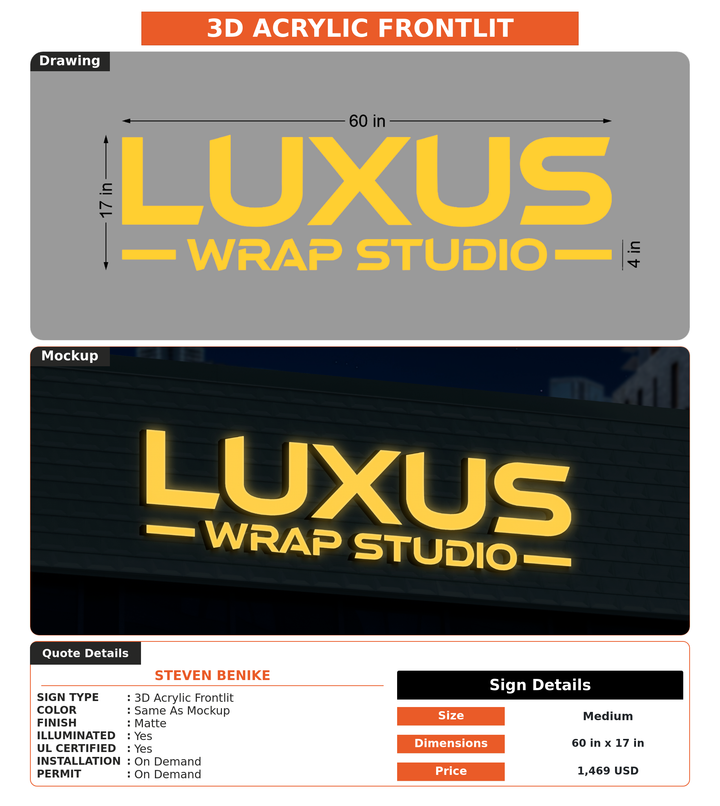 CUSTOM MOCKUP SIGN FOR Steven Benike