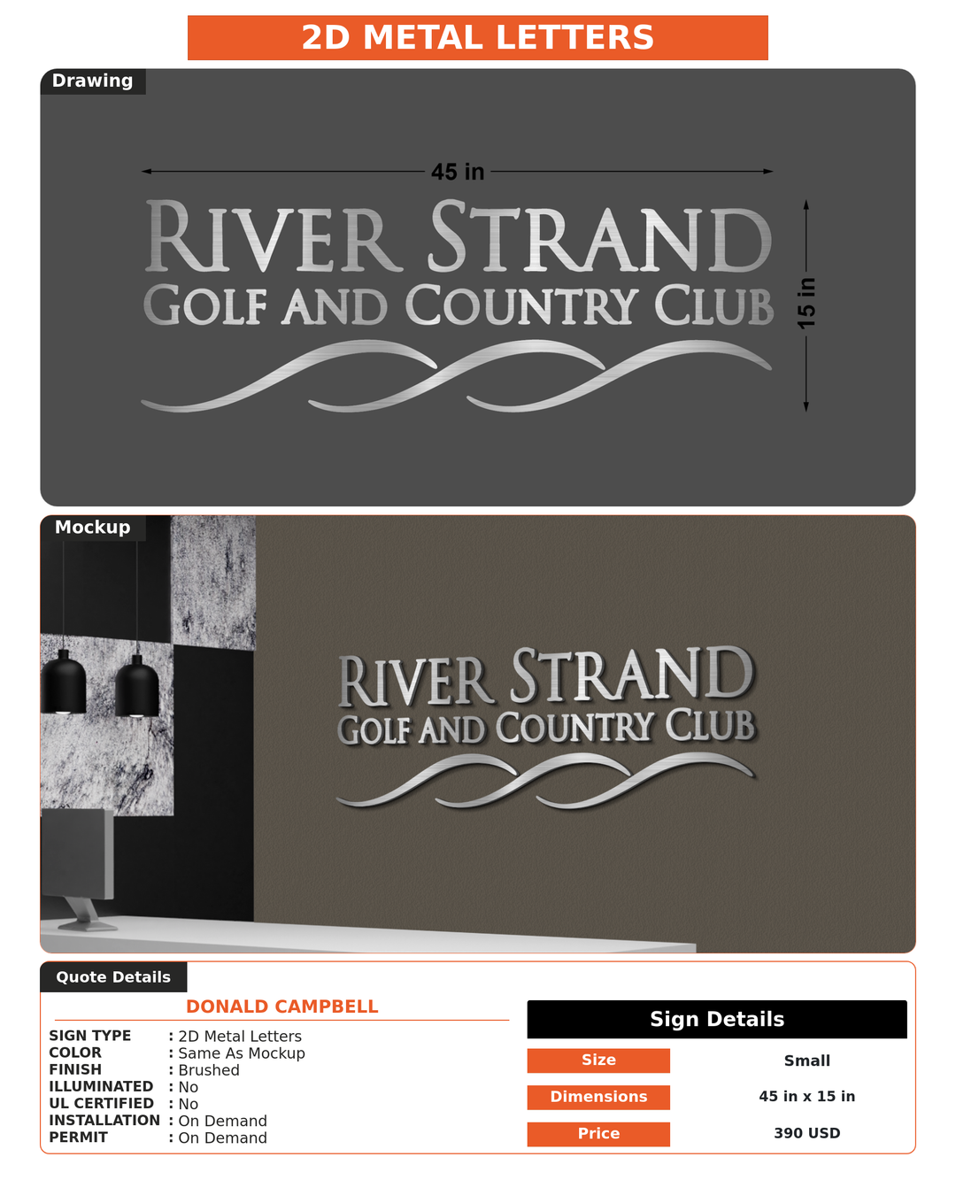 CUSTOM MOCKUP SIGN FOR Donald Campbell