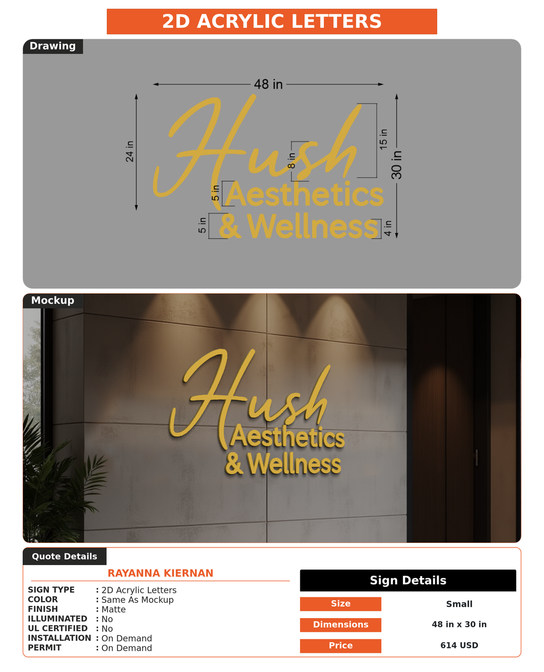 CUSTOM MOCKUP SIGN FOR Rayanna Kiernan
