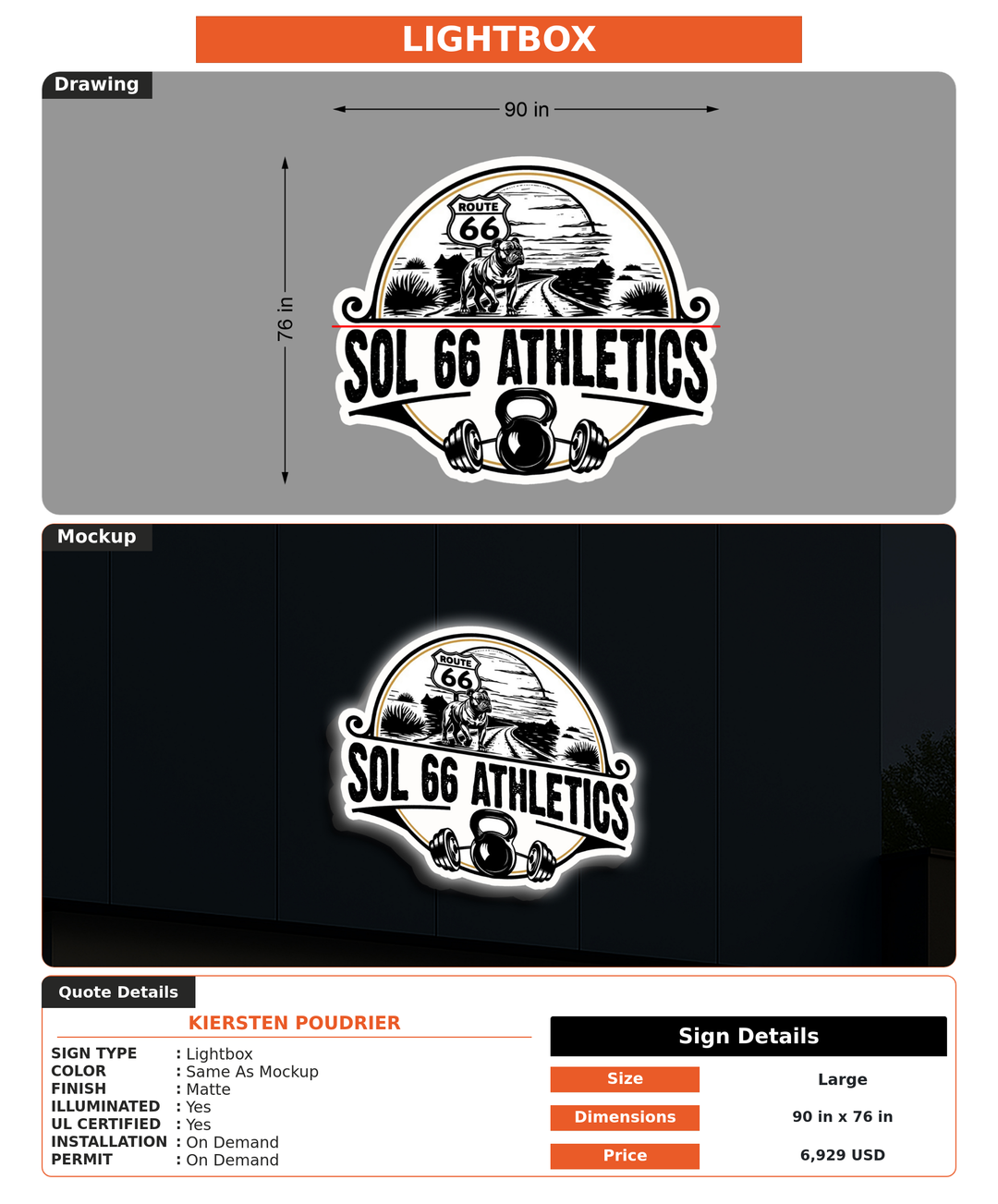 CUSTOM MOCKUP SIGN FOR Kiersten Poudrier