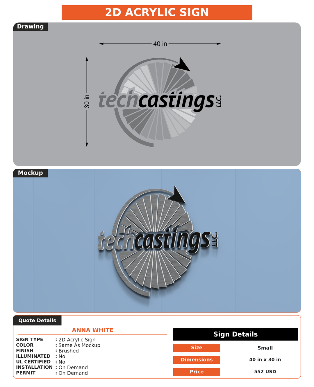 CUSTOM MOCKUP SIGN FOR Anna White