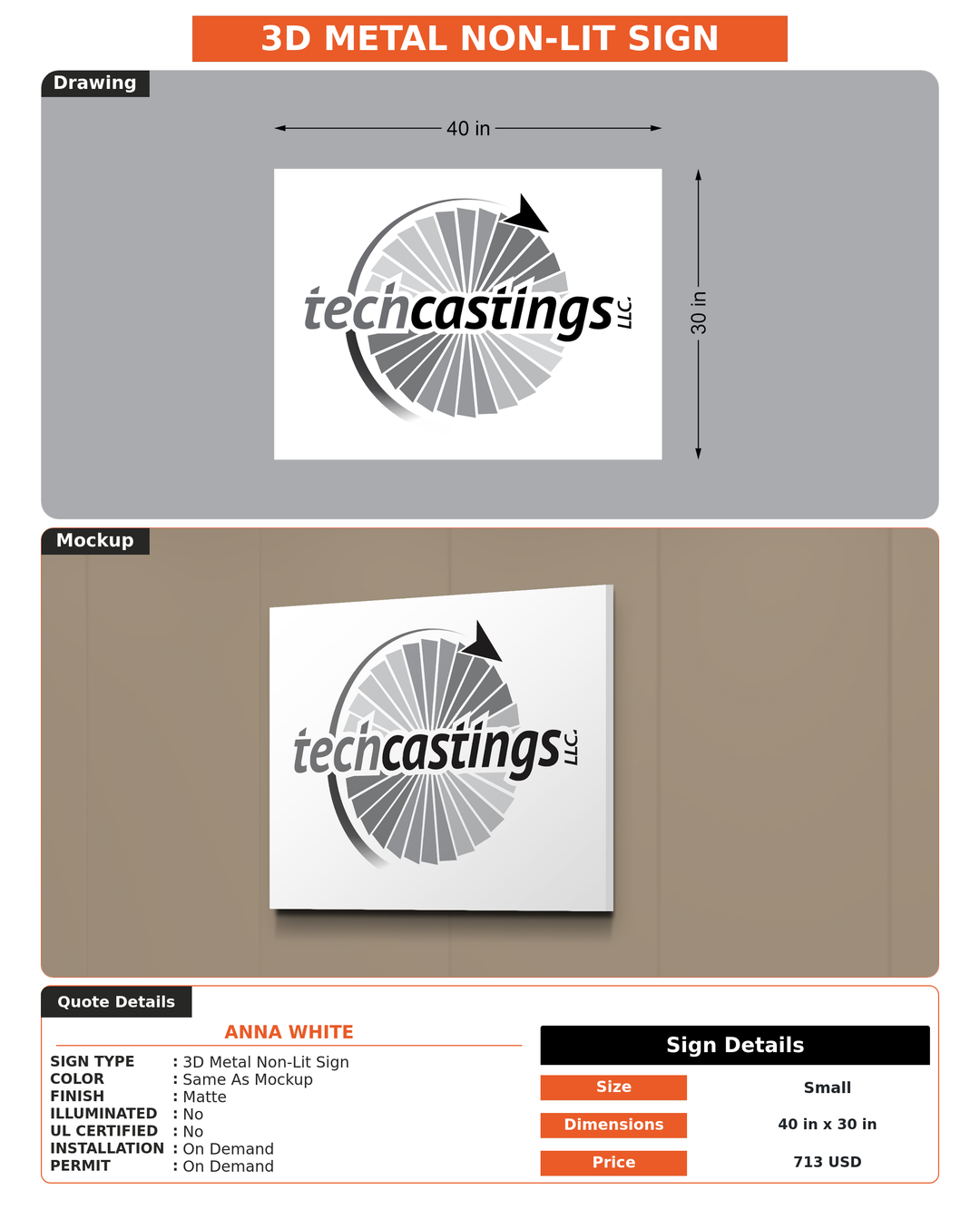 CUSTOM MOCKUP SIGN FOR Anna White