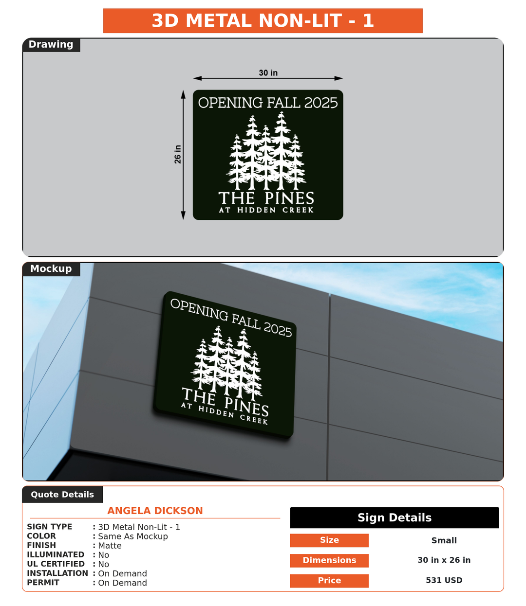 CUSTOM MOCKUP SIGN FOR Angela Dickson