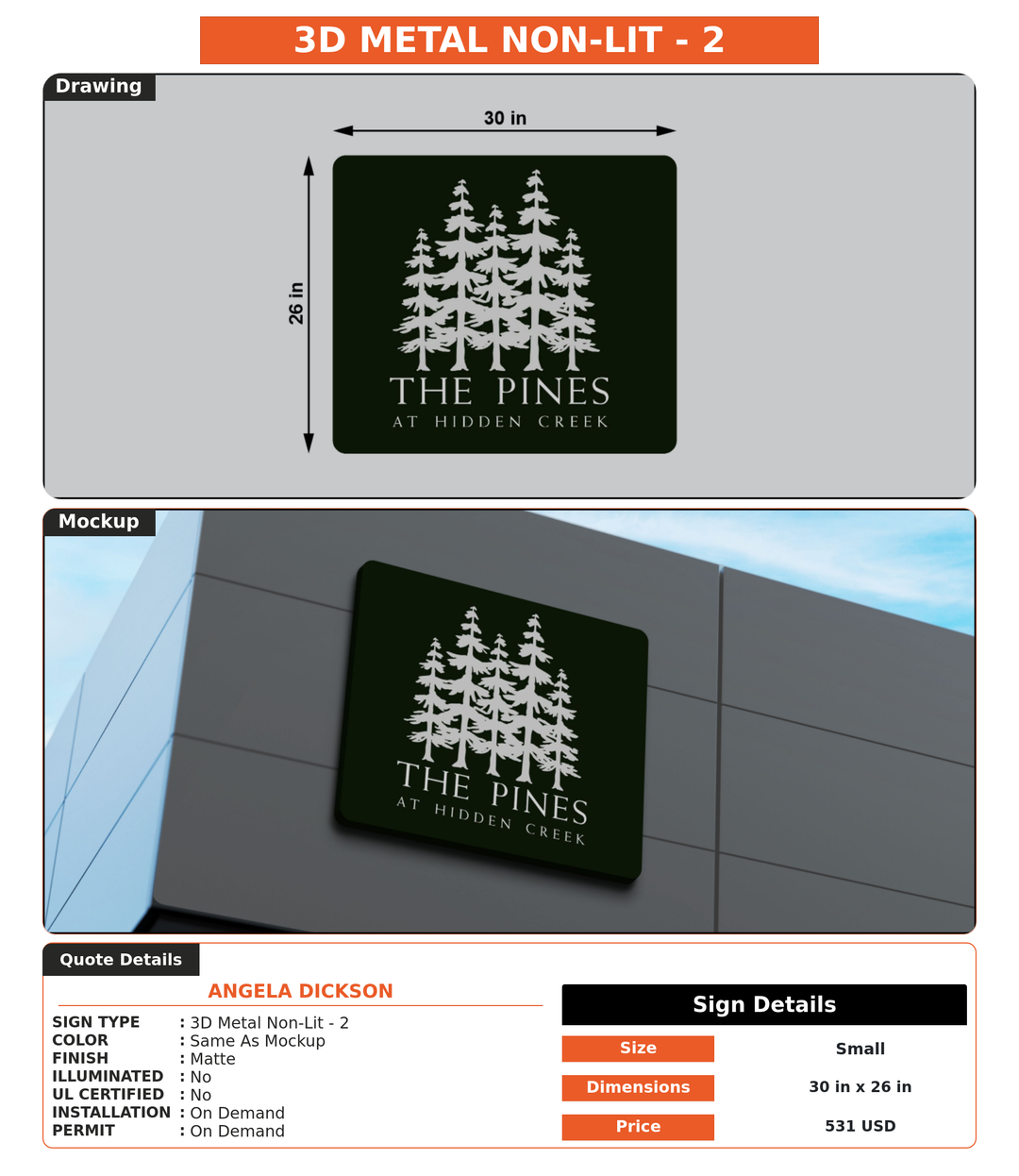 CUSTOM MOCKUP SIGN FOR Angela Dickson