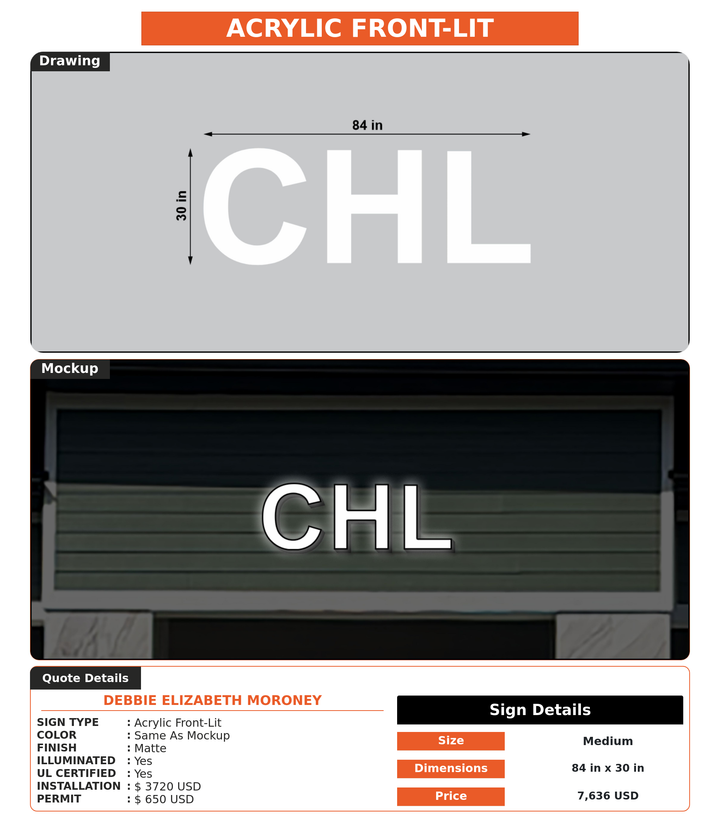 CUSTOM MOCKUP SIGN FOR Debbie Elizabeth Moroney
