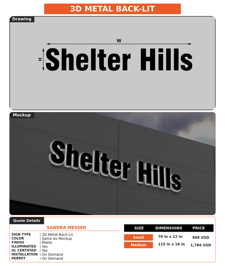 CUSTOM MOCKUP SIGN FOR Sandra Messer