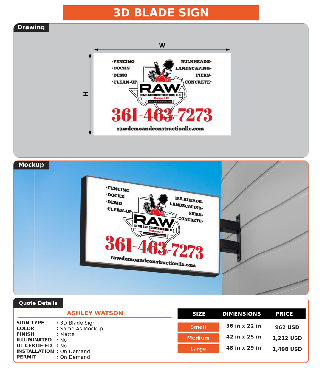 CUSTOM MOCKUP SIGN FOR Ashley Watson
