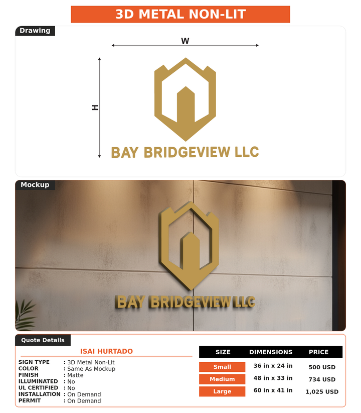 CUSTOM MOCKUP SIGN FOR Isai Hurtado