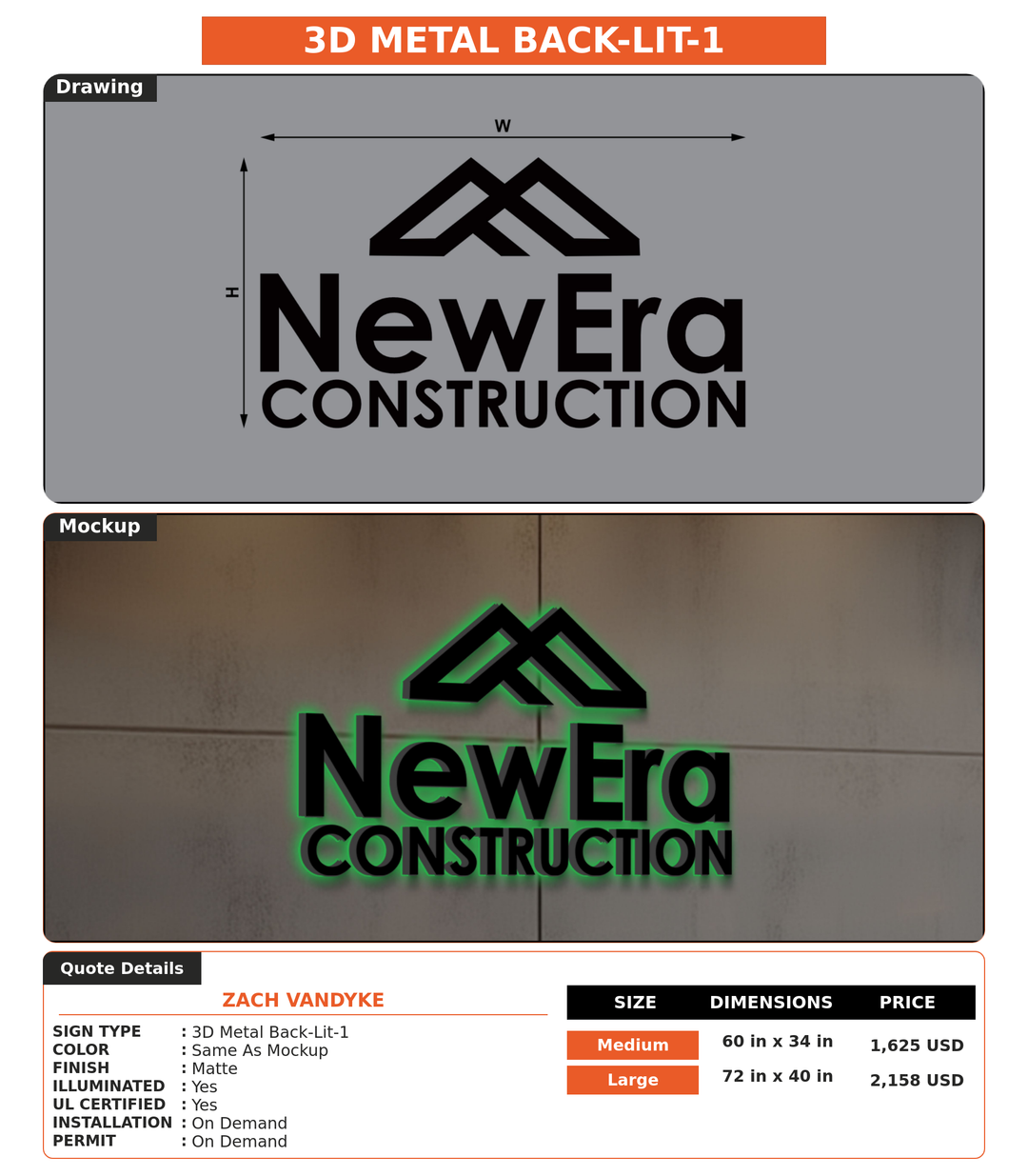 CUSTOM MOCKUP SIGN FOR Zach Vandyke