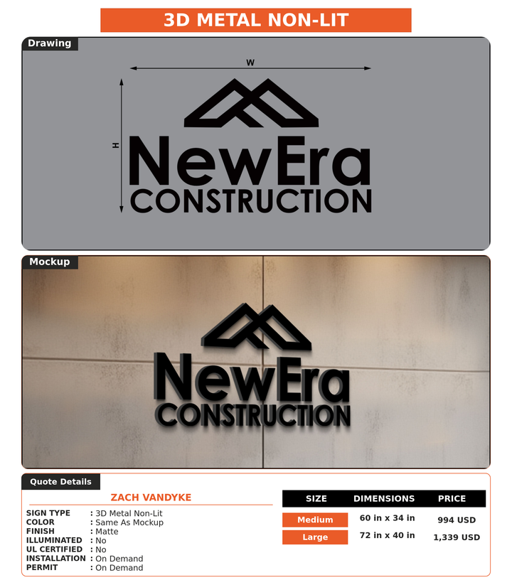 CUSTOM MOCKUP SIGN FOR Zach Vandyke