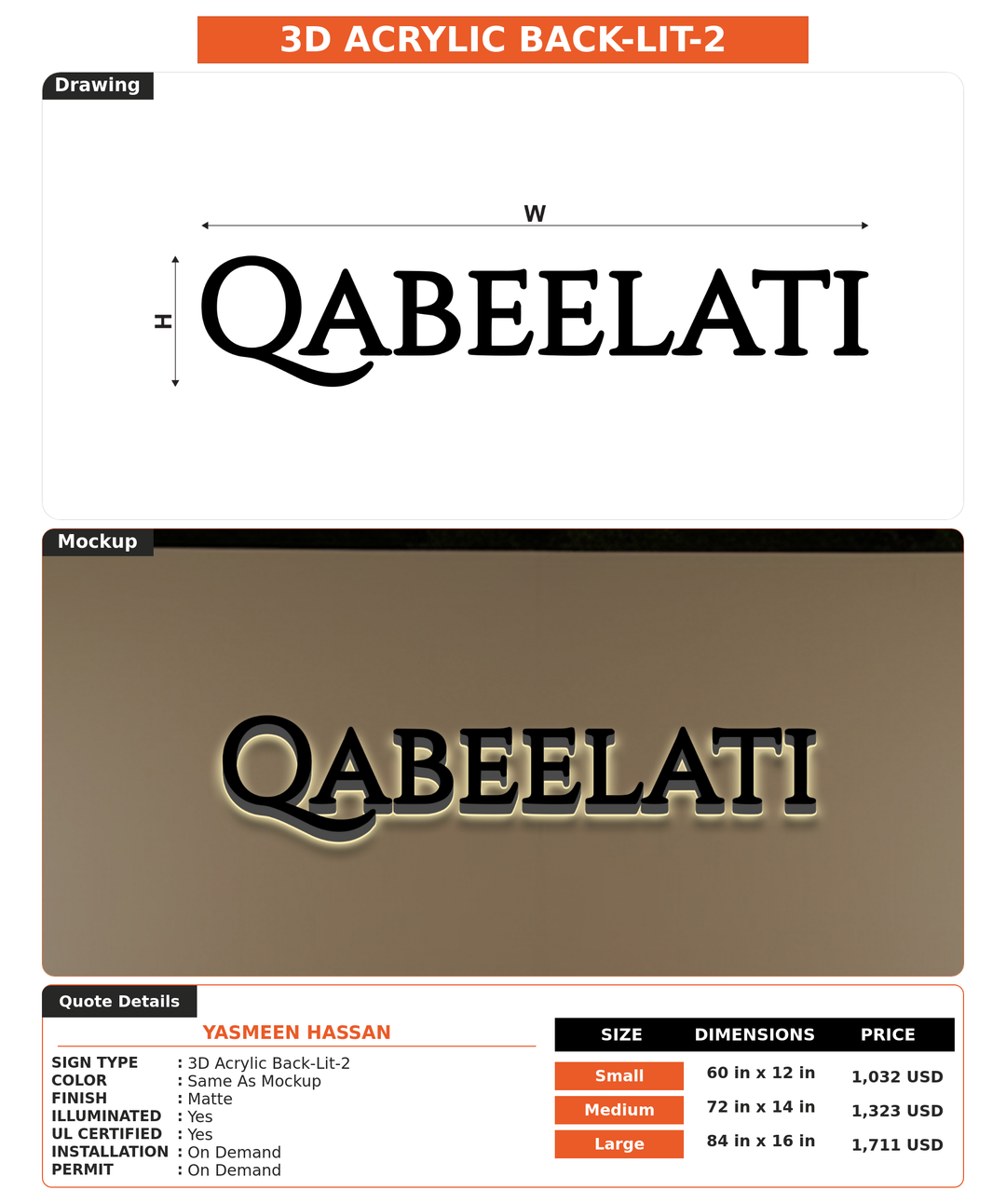 CUSTOM MOCKUP SIGN FOR yasmeen Hassan