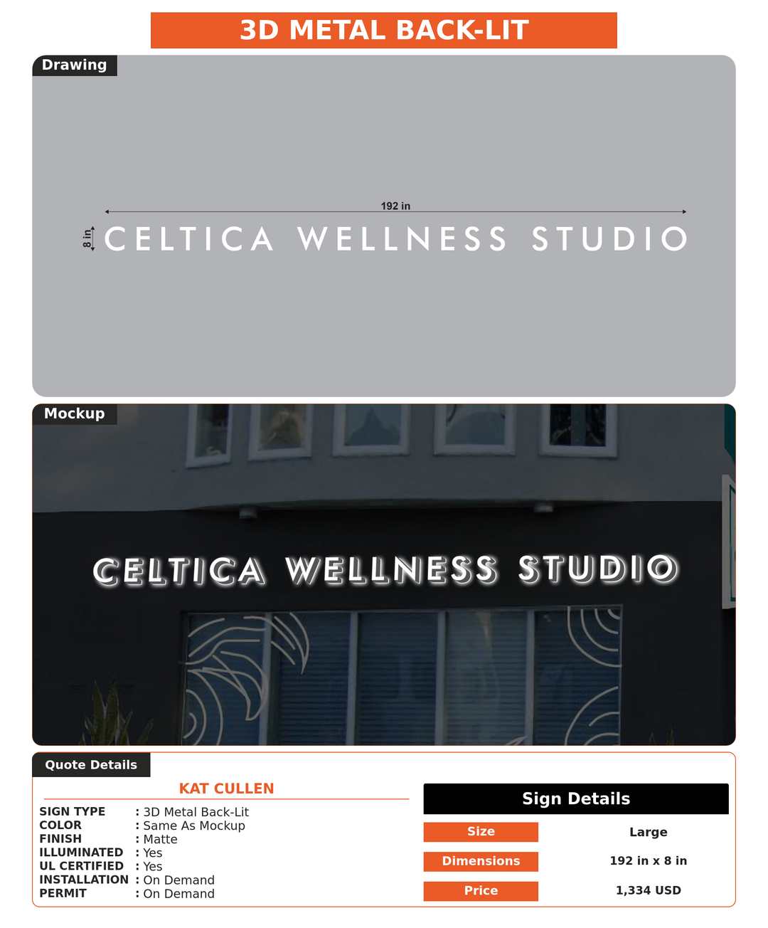 CUSTOM MOCKUP SIGN FOR Kat Cullen