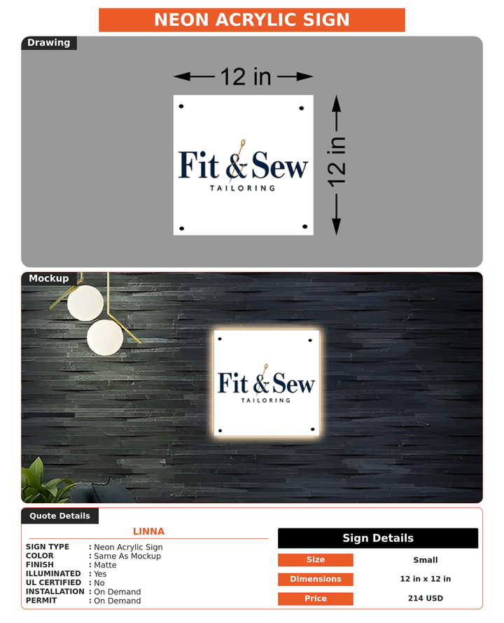 CUSTOM MOCKUP SIGN FOR Linna