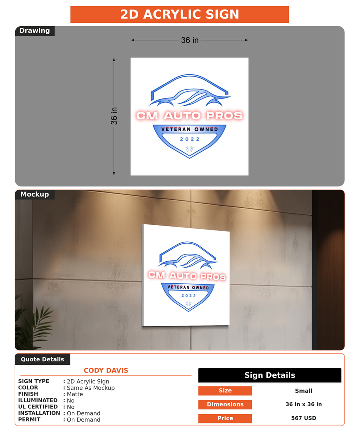CUSTOM MOCKUP SIGN FOR Cody Davis