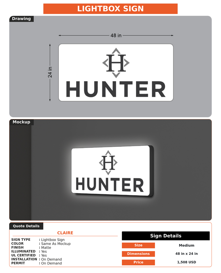 CUSTOM MOCKUP SIGN FOR Claire