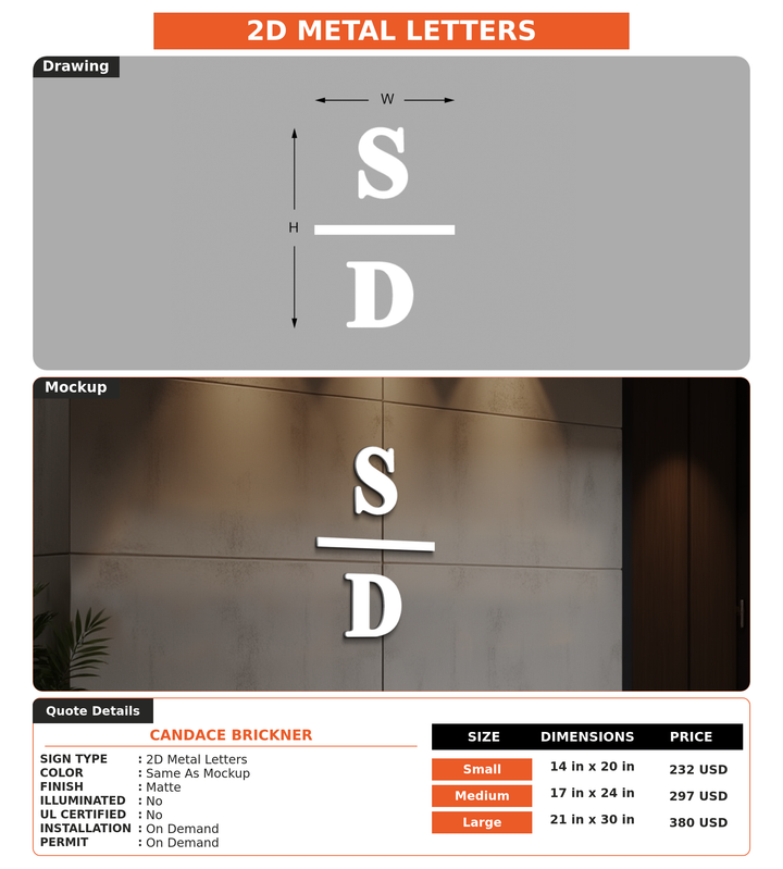 CUSTOM MOCKUP SIGN FOR Candace Brickner