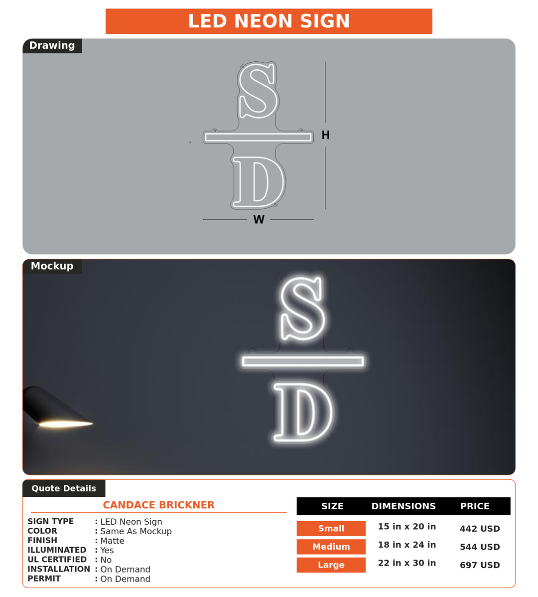 CUSTOM MOCKUP SIGN FOR Candace Brickner