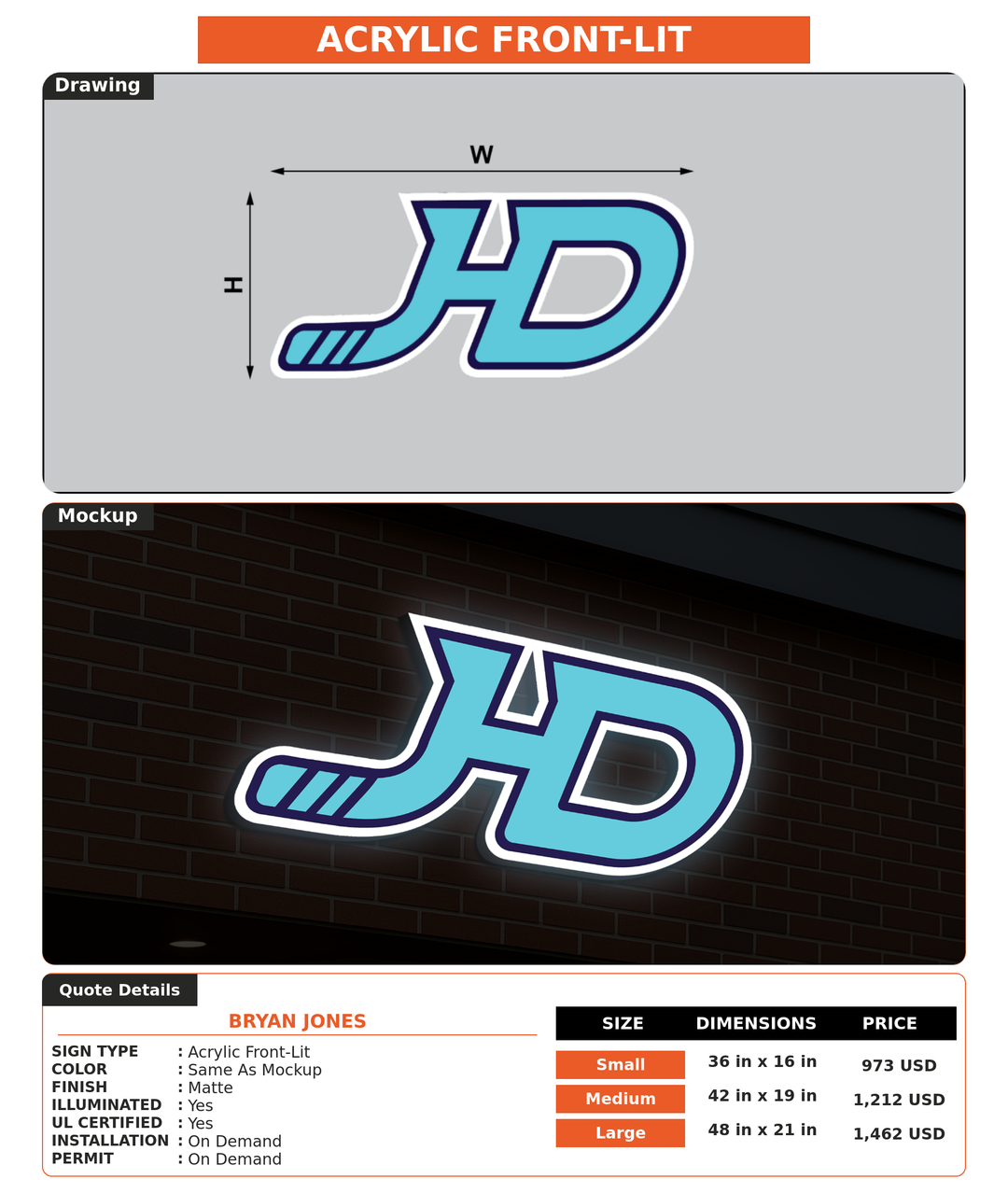 CUSTOM MOCKUP SIGN FOR Bryan Jones