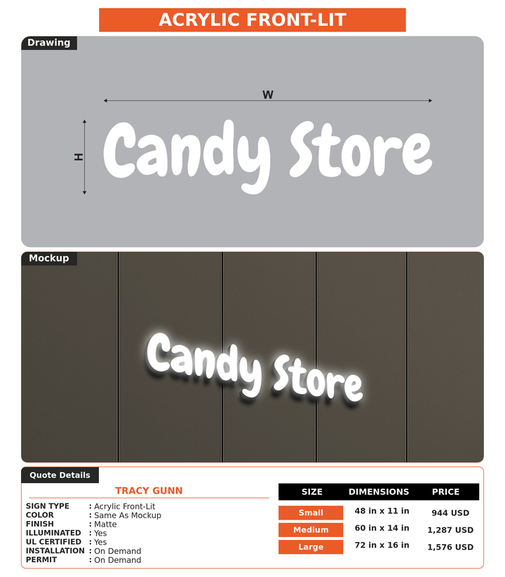 CUSTOM MOCKUP SIGN FOR Tracy Gunn