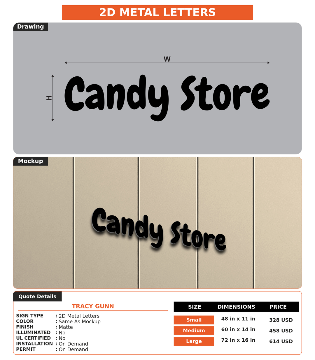 CUSTOM MOCKUP SIGN FOR Tracy Gunn