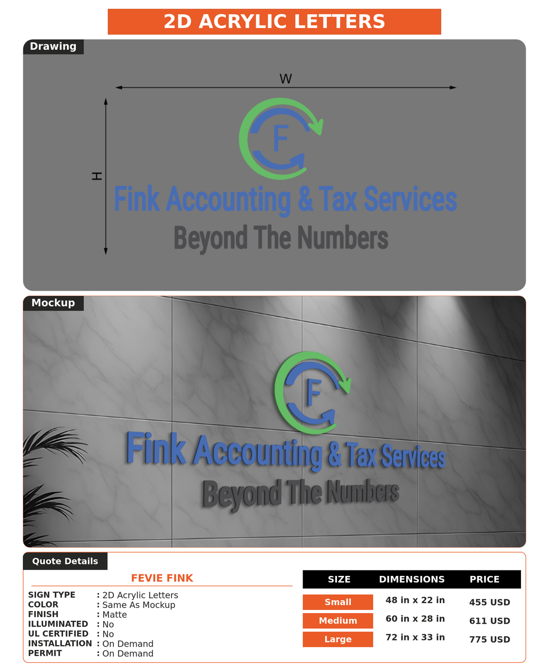 CUSTOM MOCKUP SIGN FOR Fevie Fink